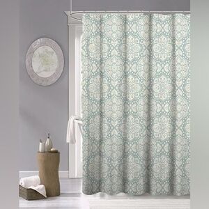 Dainty Home Styled Elegant Paisley Cotton Fabric 1 pc Shower Curtain 70” X 72”